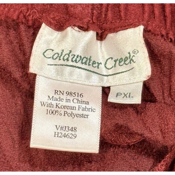 Coldwater Creek Flocked Asymmetric Wine Red Maxi Boho Skirt Womens XL Petite - Picture 4 of 7